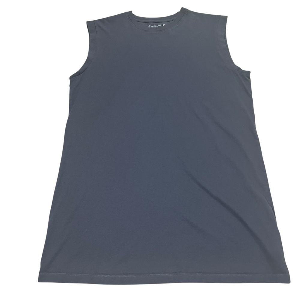 Abercrombie & Fitch Sleeveless Gray‎ Crew Neck Cotton T-Shirt Tee Size LP Casual